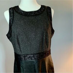 Michael Kors Mixed Media Leather Dress, Size 10